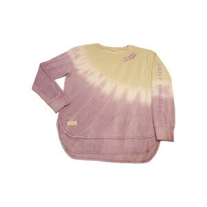 Simply Southern Classic Logo Long Sleeve Crew Sweatshirt White Purple Sz Medium